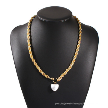 Hip Hop Gold Plated Thick Chain Metal Ball Stainless Steel Long Chain Clavicle Necklace Pendant For Men Women